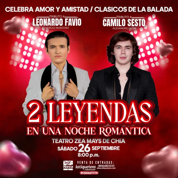 2 leyendas en una noche romántica en Chía
