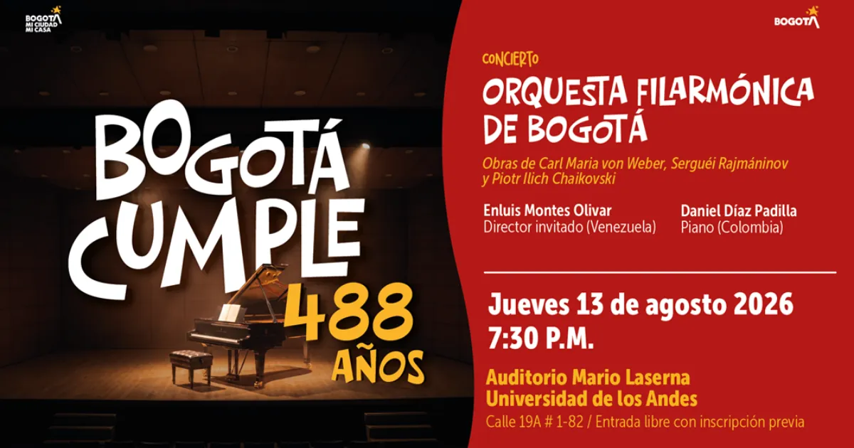 Asiste al concierto gratis de la Orquesta Filarmónica de Bogotá: jueves 13 de agosto