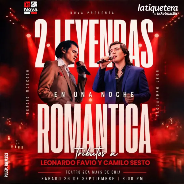 2 leyendas en una noche romántica en Chía